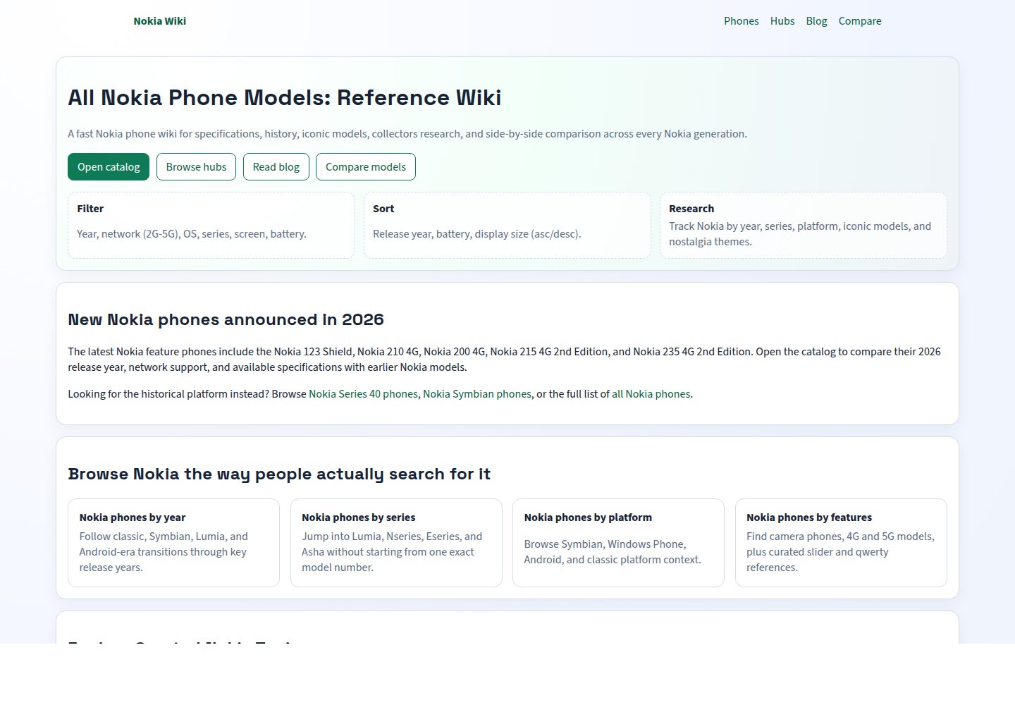 Nokia Wiki homepage screenshot